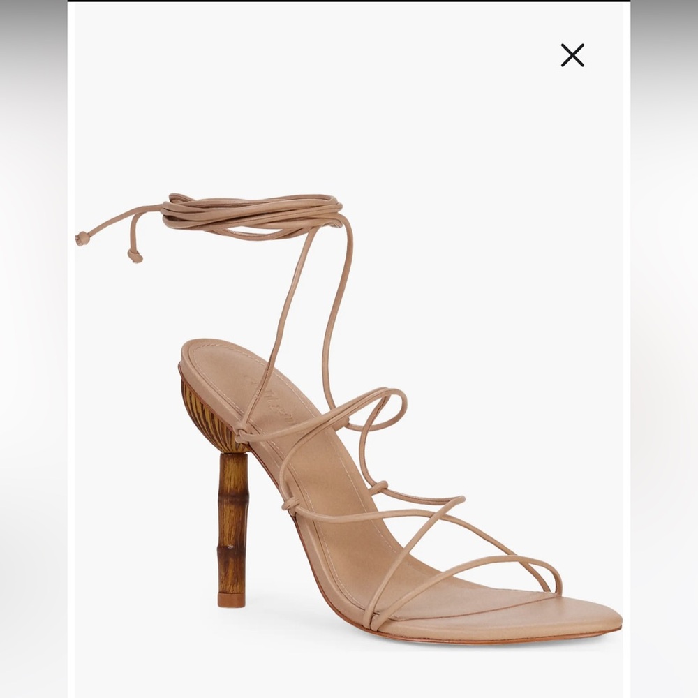 Cult Gaia Soleil lace up sandals. Size 8. Color Sand